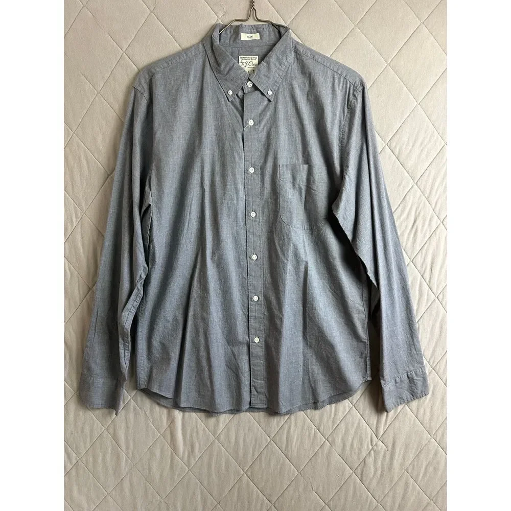 J.Crew Button Up Men's Large‎ Slim Fit Stretch NWT